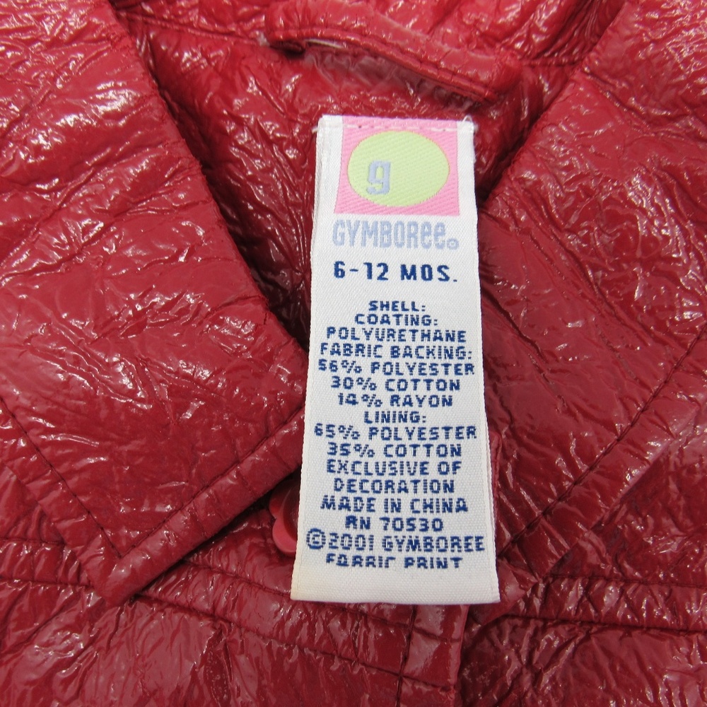 Gymboree Size 6-12 Months Red Girls Raincoat 2001 - Picture 3 of 6